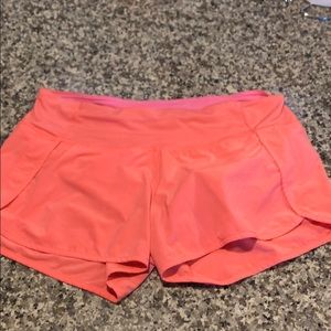 Highlighter orange Lululemon speed up shorts “4